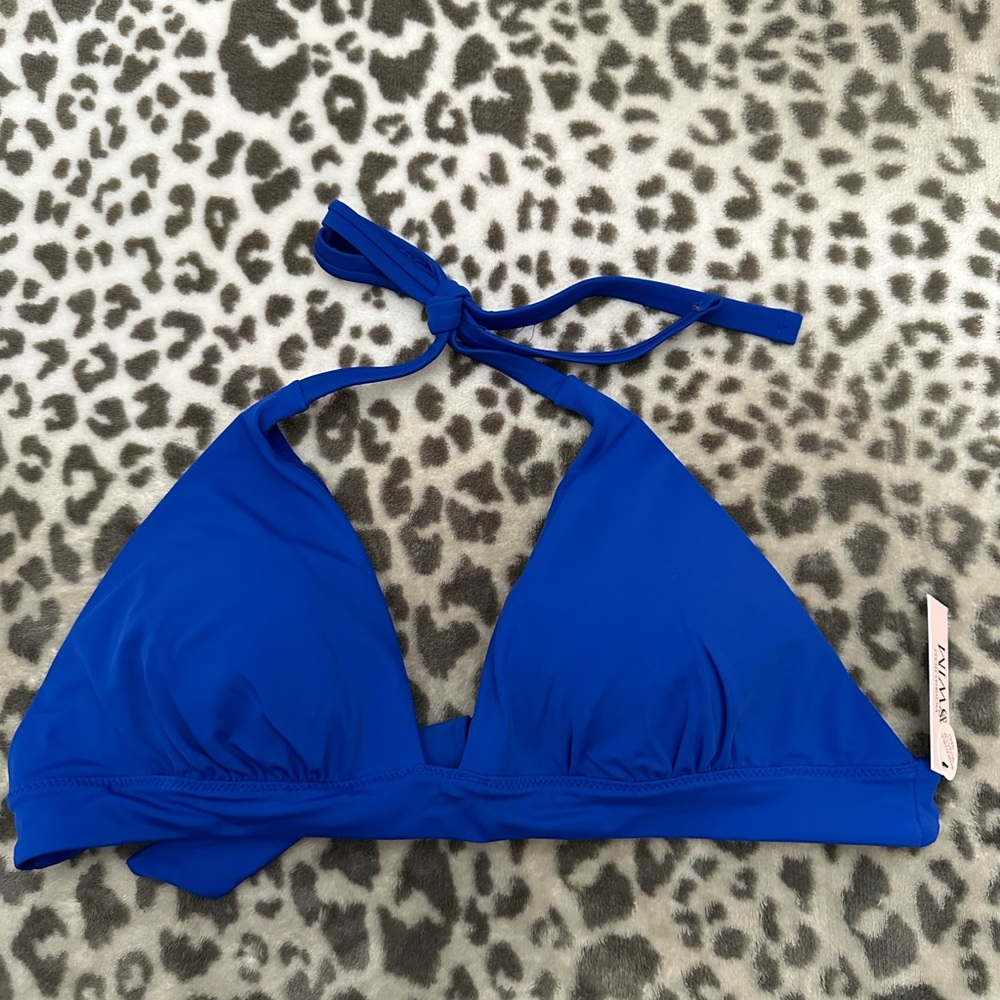 Victoria’s Secret Swim Push-Up Triangle Halter Bikini Top in Blue Size Medium